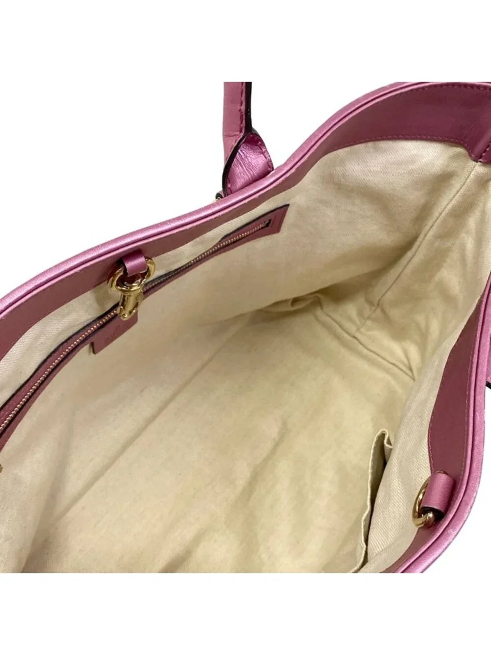 Gucci Tote Guccissima Line Heart Bit Pink Leather